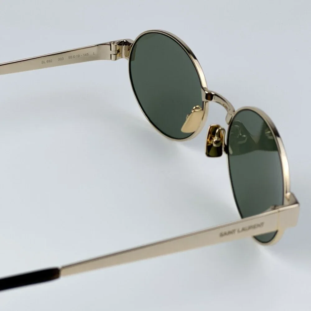 Saint Laurent SL692 003 BRAND NEW Sunglasses Gold Green Oval Men